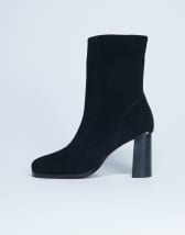 Topshop Nellie suede heeled ankle boot black