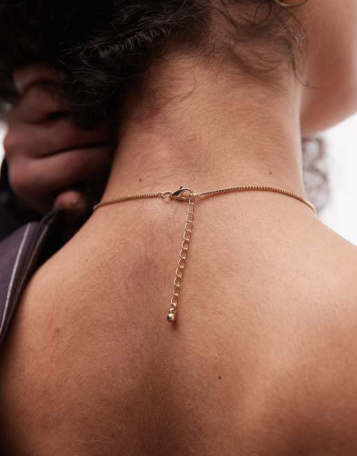 Topshop Neni necklace with molten pendant in gold tone, 2 of 3