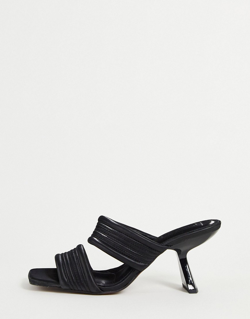 Topshop Nessy padded mid mule in black