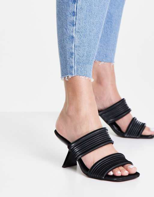 black padded mules