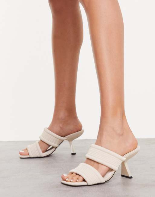 black padded mules