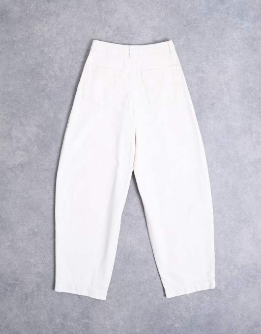 Topshop - Nette broek met wijde ronde pijpen in ecru, 7 van 7