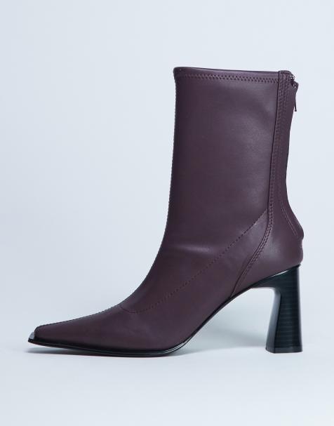Topshop - Nicky - Bottines à bout affiné - Bordeaux - view 1