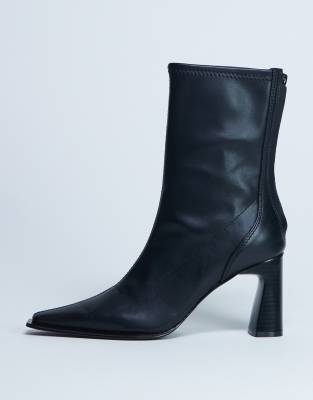 Topshop - Nicky - Bottines à bout affiné - Noir