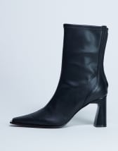 ASOS DESIGN Wide Fit Clara chisel toe knee boots in black