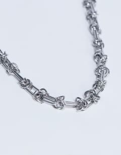 Nicky waterproof stainless steel twisted chain necklace in silver
