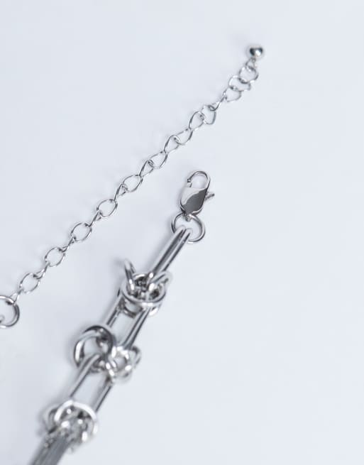 Topshop Nicky waterproof stainless steel twisted chain necklace in silver, 3 of 4