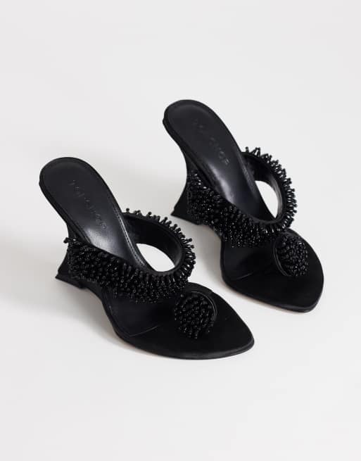 Topshop – Nico – Verzierte Mules in Schwarz mit Keilabsatz , 2 von 4