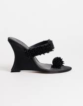 Topshop Nico wedge mule with embellishment in black 