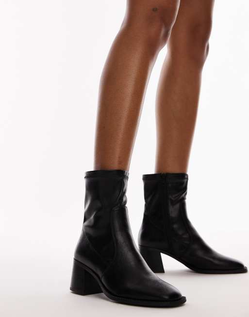 Topshop - Nicola - Stivaletti con tacco largo neri con pianta larga, 3 di 4
