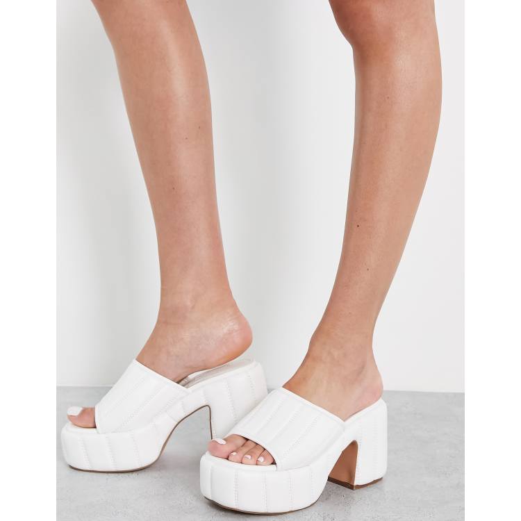 Topshop cheap white mules