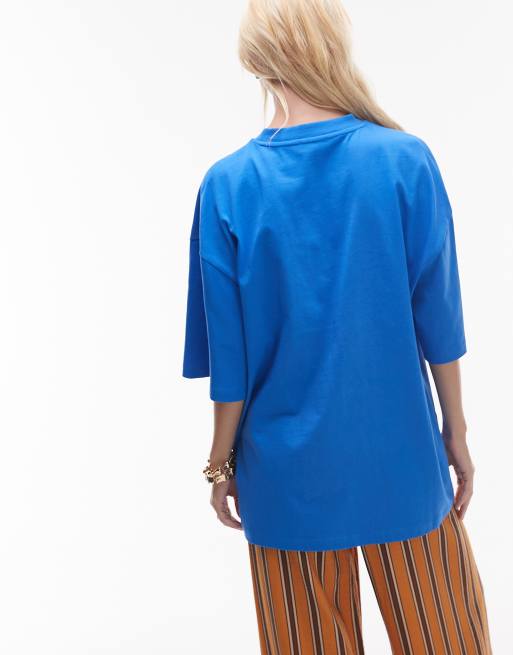 Topshop – Niebieski dżersejowy T-shirt z napisem „España“, 4 z 4
