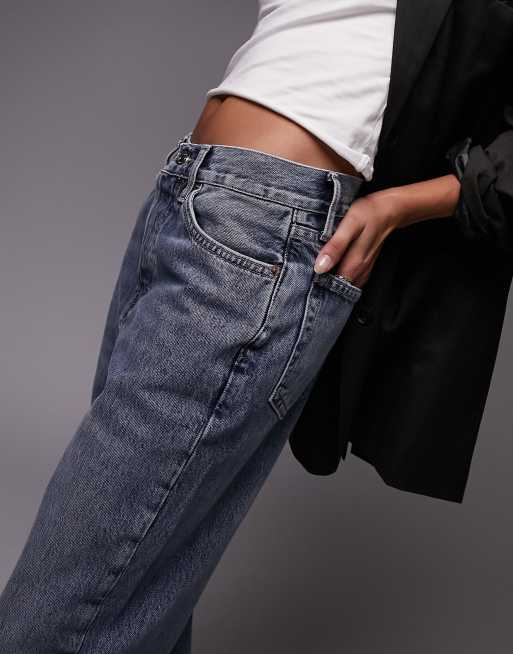Topshop – Niebieskie jeansy typu dad ze średnim stanem, 2 z 4