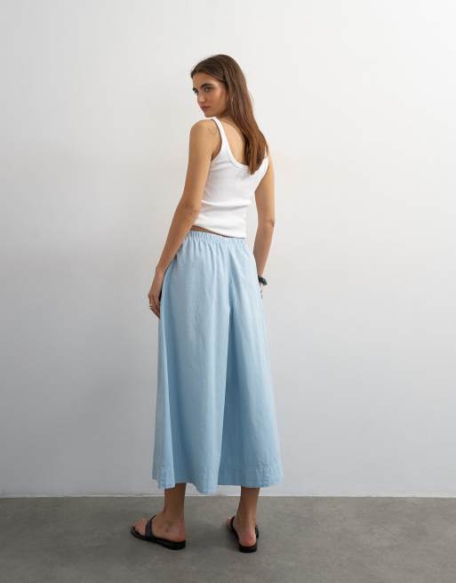 Topshop – Niebieskie kuloty o trapezowym kroju, 3 z 5