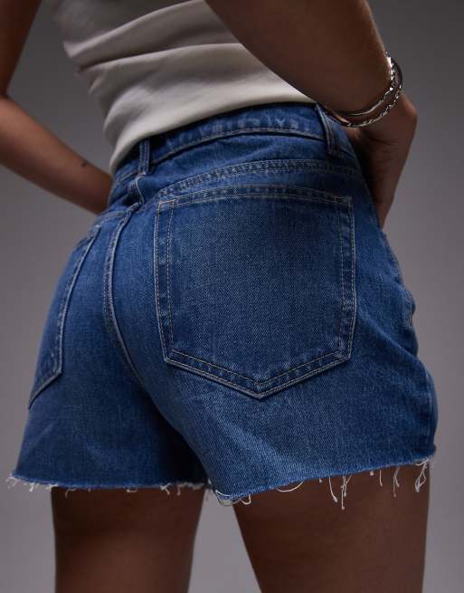 Topshop – Niebieskie trapezowe szorty jeansowe, 2 z 5