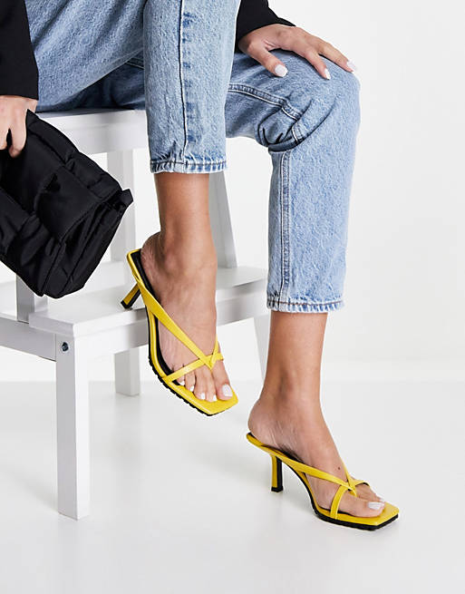  Sandals/Topshop Nifty mid mule sandal in yellow 