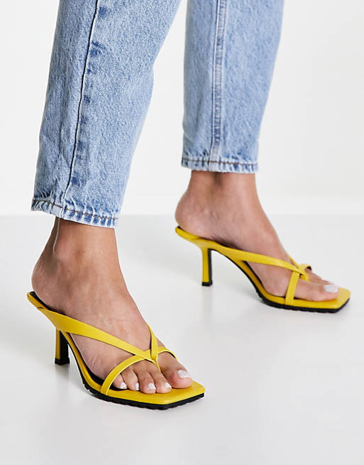 Sandals/Topshop Nifty mid mule sandal in yellow 