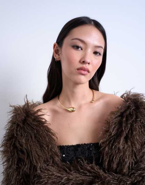 Topshop - Nila - Ketting met druppelvorm in goud - view 1