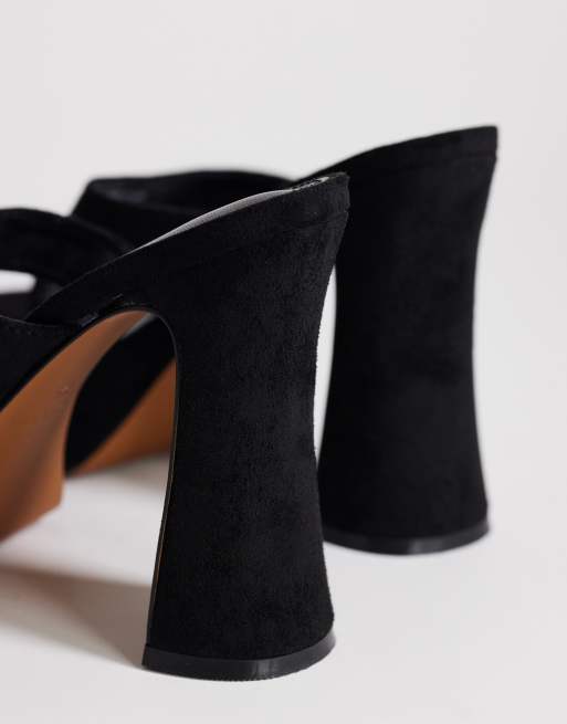 Topshop Nima platform high heeled toe thong sandals in black, 4 of 4
