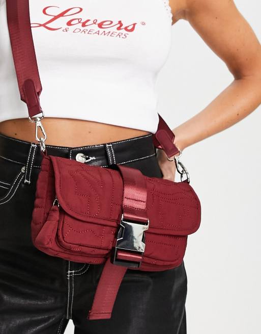 Topshop Nina abstract stich crossbody in rust