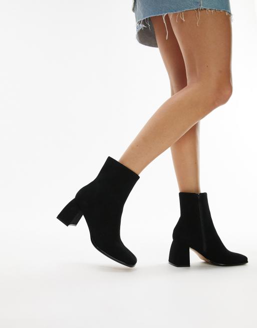 Topshop black clearance suede ankle boots