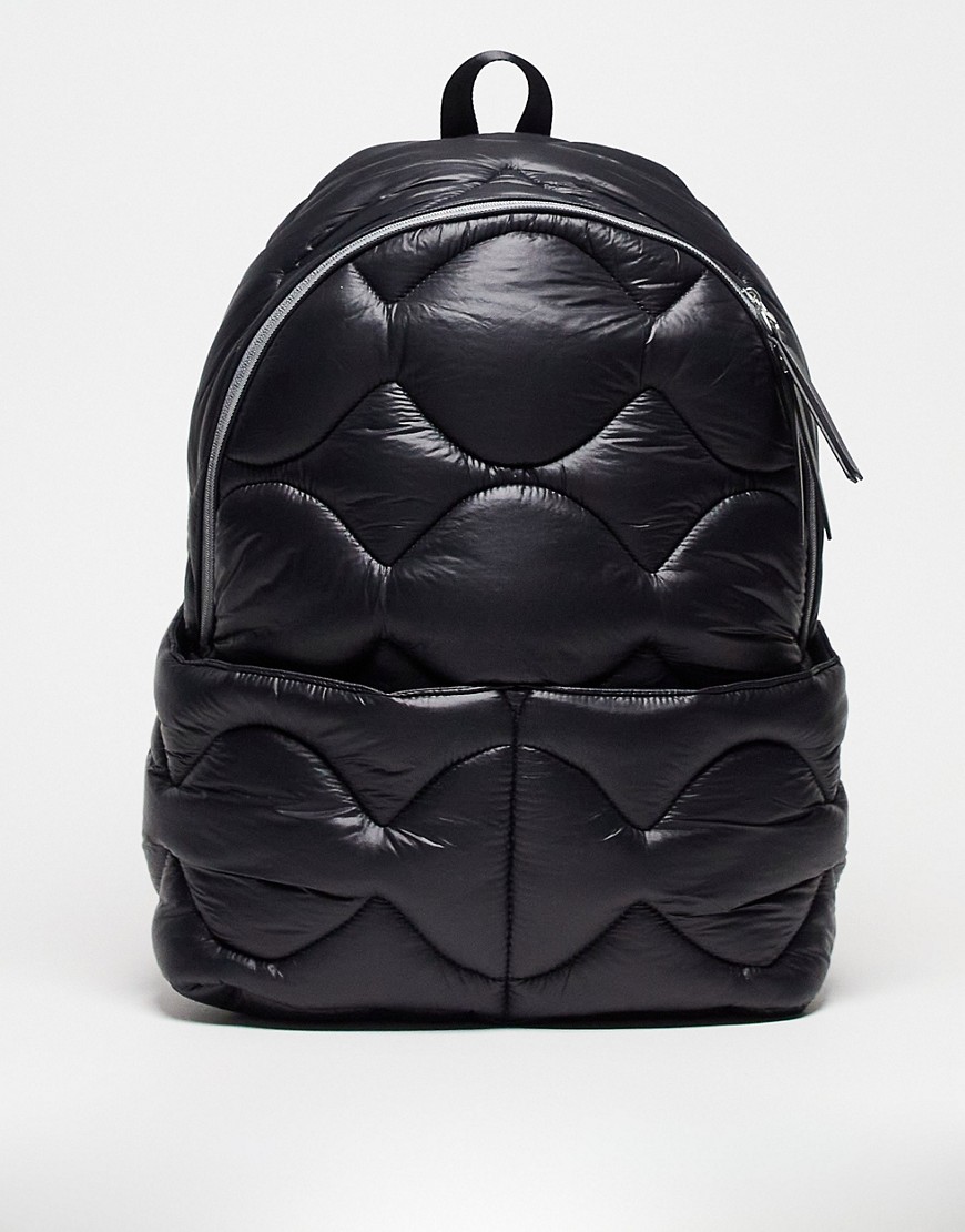 Topshop Nina puffer backpack in black