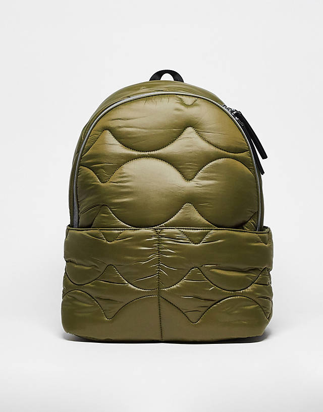 Topshop - nina puffer backpack in green