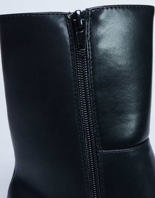 Topshop – Nina – Svarta, grova ankelboots med klackar, 3 av 4