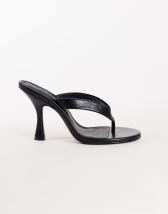 Topshop Nina toe thong heeled sandal in black