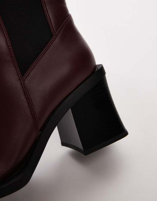 Topshop burgundy boots discount