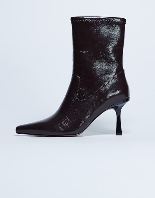 Topshop - Noah - Stivaletti color cioccolato a punta
