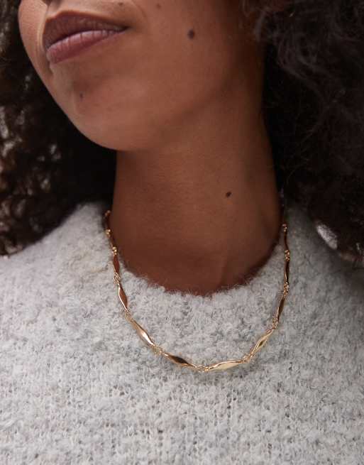 Topshop - Noelle - Collana delicata color oro