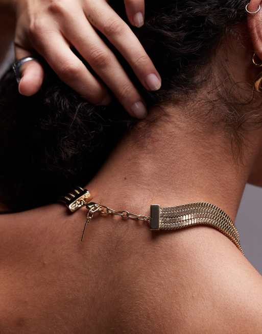 Topshop – Noelle – Mehrreihige Schlangenkette in Goldoptik, 3 von 3