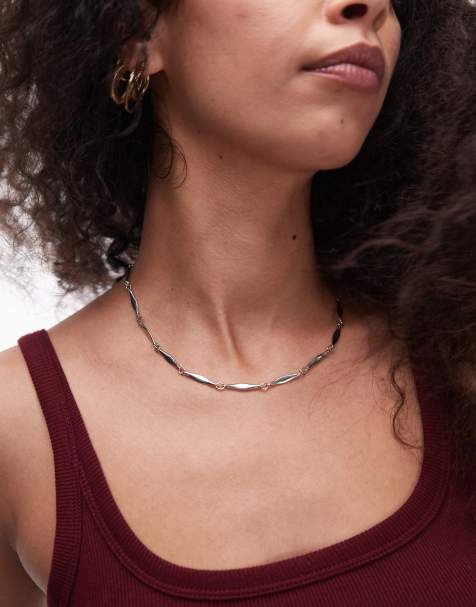 Topshop – Noelle – Zarte Halskette in Silber - view 1