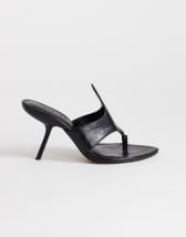 Topshop Nora angular heeled mule sandal in black