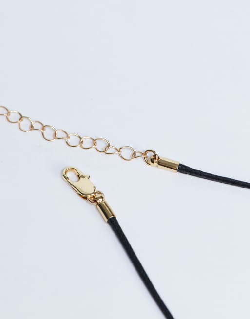 Topshop – Nora – Mörkorange choker-halsband av rep med sten, 4 av 4