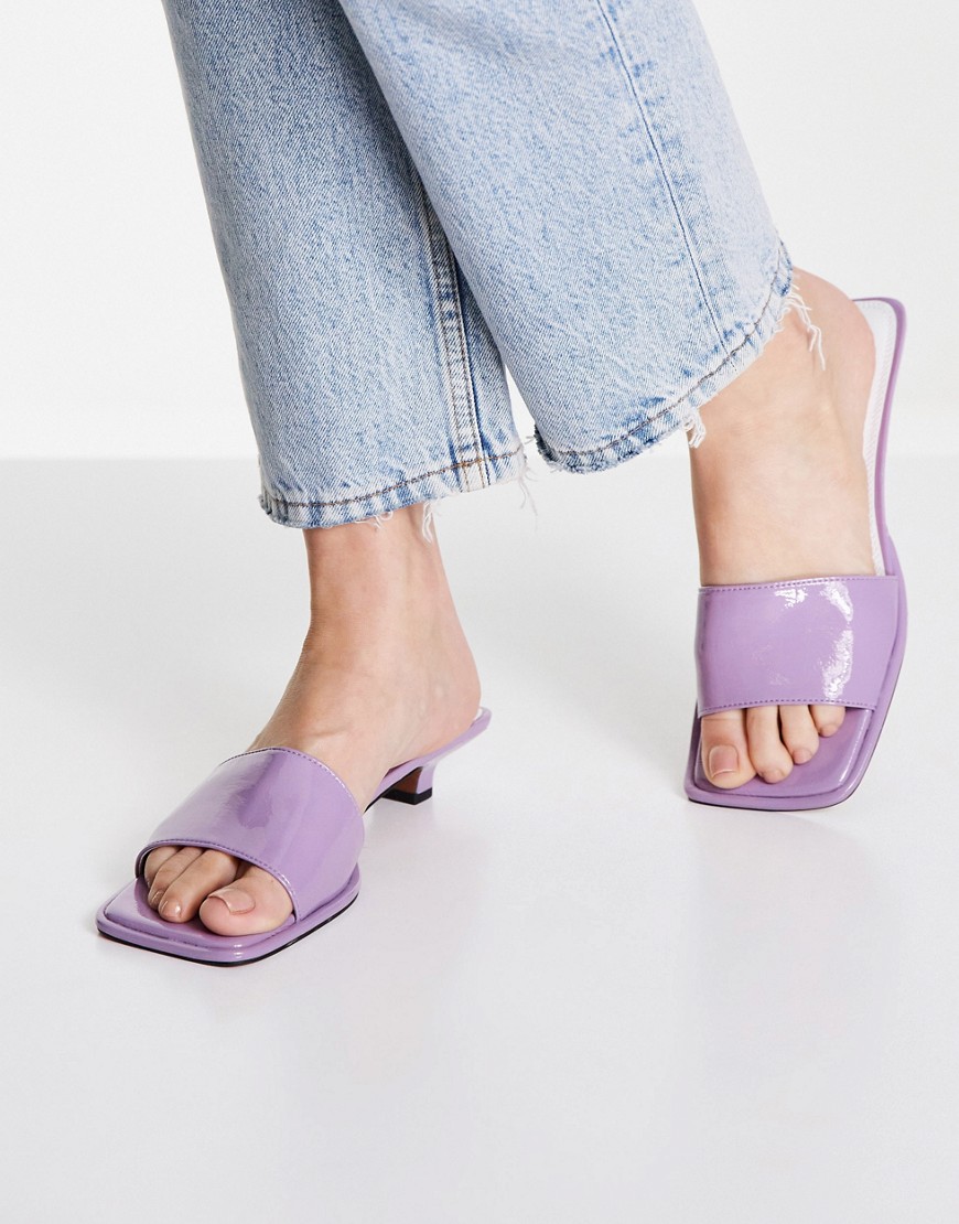 Topshop Nora Square Toe Low Mule in Lilac-Purple