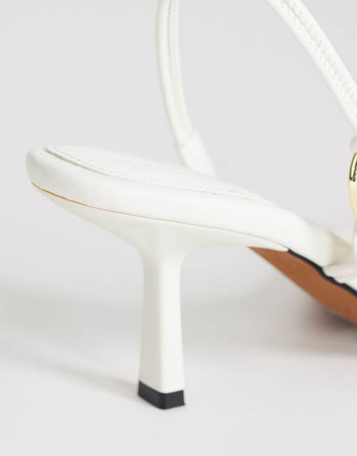 Topshop - Nova - Hvide sandaler med mellemhøj hæl og stropper og metaldetaljer, 4 af 4