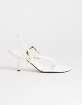 Topshop Nova strappy heeled sandal with hardware in white