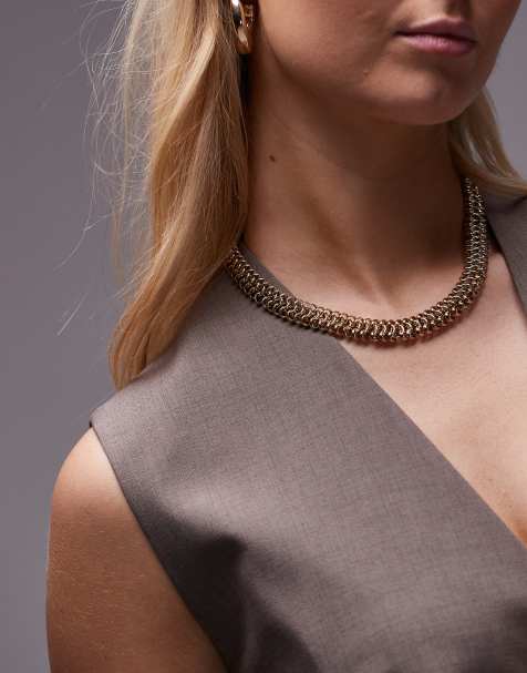 Topshop - Nox - Guldfarvet statement-halskæde - view 1