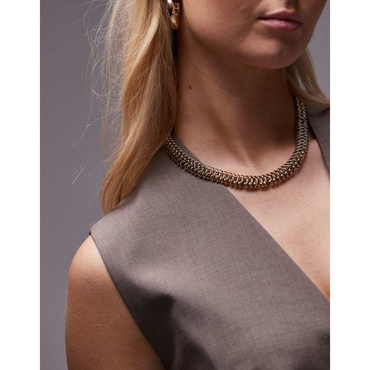 Topshop Nox statement necklace in gold tone Cheap Elarteencuenca Jordan Outlet