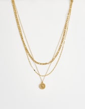 Topshop Nyle stainless steel multi chain necklace with pendants in gold