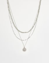 Topshop Nyle stainless steel multi chain necklace with pendants in silver