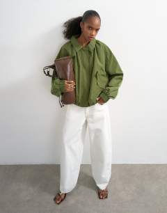 Nylon anorak in khaki