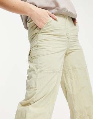 Topshop nylon cuffed high waisted cargo 