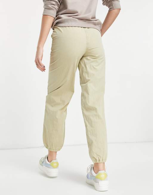 Topshop nylon cuffed highwaisted cargo pants in sage