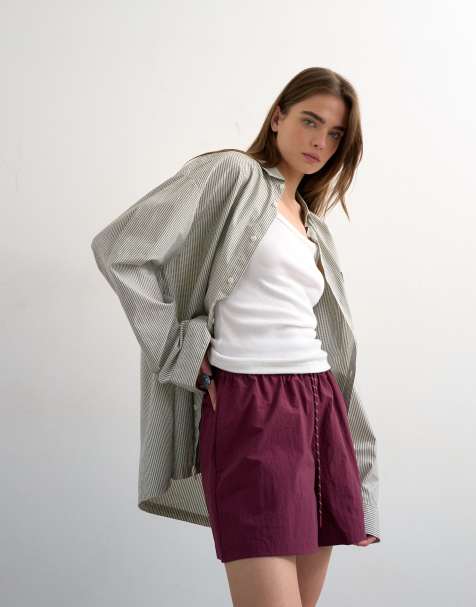 Topshop – Nylon-Laufshorts mit Einsätzen zum Schnüren - view 1