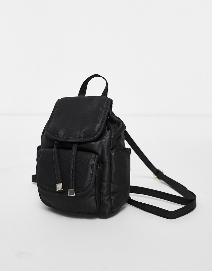 Topshop nylon micro backpack in black