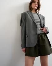 Topshop nylon runner short with insert ties in dark green