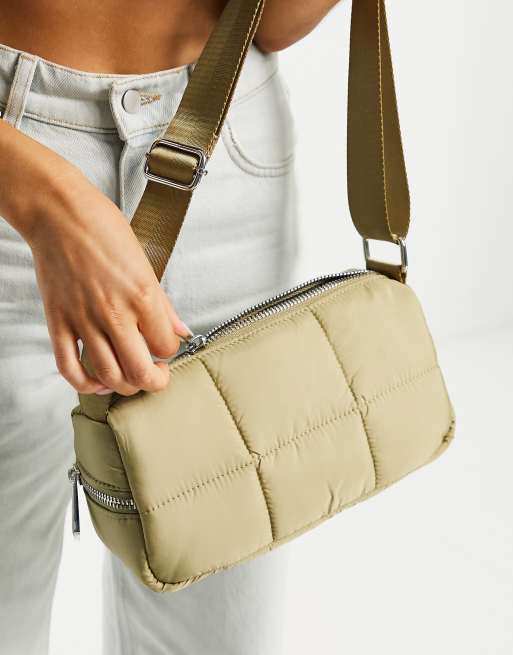 Khaki shoulder sale bag